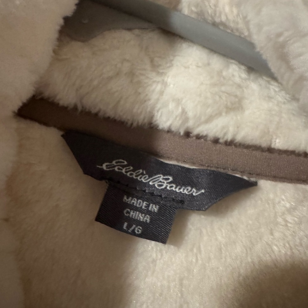 Eddie Bauer Cream Fleece Pullover Jacket - Picture 2 of 5